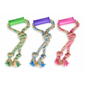 Erős markolatos kötélhúzó kutyajáték 36cm - Zöld