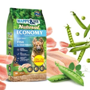 Happy&Fit Natural Economy Adult with Fish & Vegetables 12+2kg