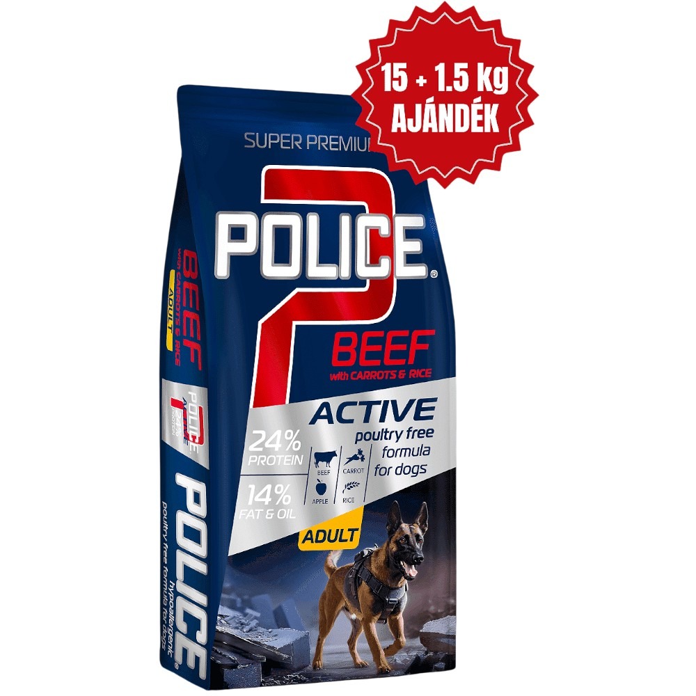 Police Adult Hypoallergenic Beef with Carrots & Rice 15+1