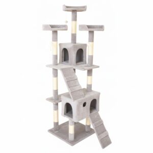 Többszintes macskabútor kaparófával és búvóhelyekkel-1