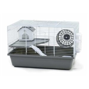 Prémium hörcsög ketrec komplett berendezéssel-48x31cm - Szürke