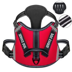 Service Dog fényvisszaverő kutyahám többszínben - L - Piros